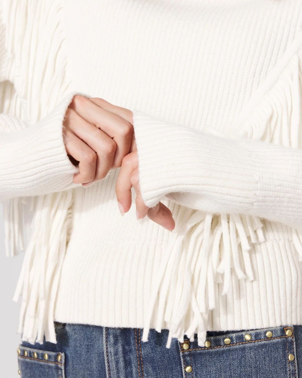 Fringe Turtleneck Sweater | White House Black Market